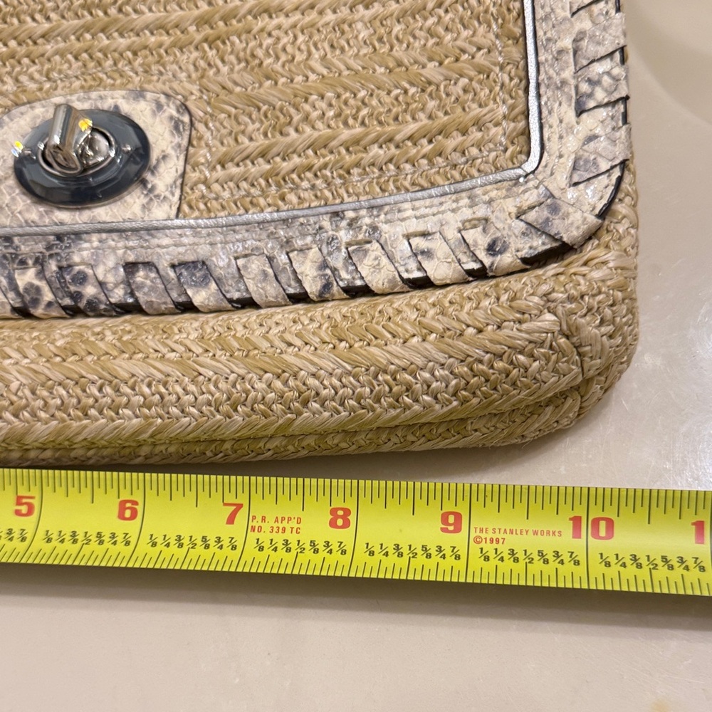 Coach Natalie Straw clutch with Python embossed l… - image 8